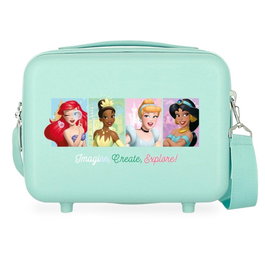 JOUMMA BABS Neceser ABS Princesas Disney - Trousse de toilette 29x21x15 cm avec bandoulière, compartiments et poche à élastique