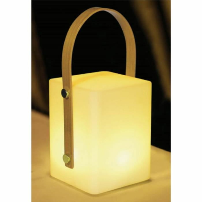 Lumisky TIKY Lanterne sans fil avec poignée en bambou, LED blanc chaud/multicolore dimmable, 27 cm Lumisky TIKY Lanterne sans fil avec poignée en bambou, LED blanc chaud/multicolore dimmable, 27 cm