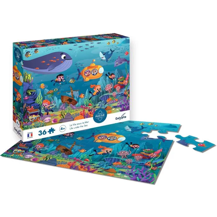 Sentosphere Puzzle La vie sous la mer 36 pièces impression 7 couleurs surface Soft Touch pour enfants dès 4 ans