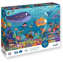 Sentosphere Puzzle La vie sous la mer 36 pièces impression 7 couleurs surface Soft Touch pour enfants dès 4 ans