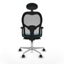 Piqueras y Crespo Chaise de Bureau avec Appui-tête Jorquera 2D086N1 Turquoise