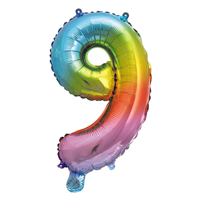 Party Time Ballon Chiffre 9 Arc-en-ciel Party Time Ballon Chiffre 9 Arc-en-ciel