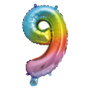 Party Time Ballon Chiffre 9 Arc-en-ciel