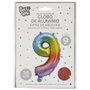 Party Time Ballon Chiffre 9 Arc-en-ciel