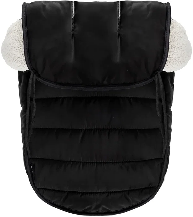 Tineo Chancelière Bébé Noire 6-18 Mois - Chaude Sherpa Déperlante, Fentes Harnais, Lavable