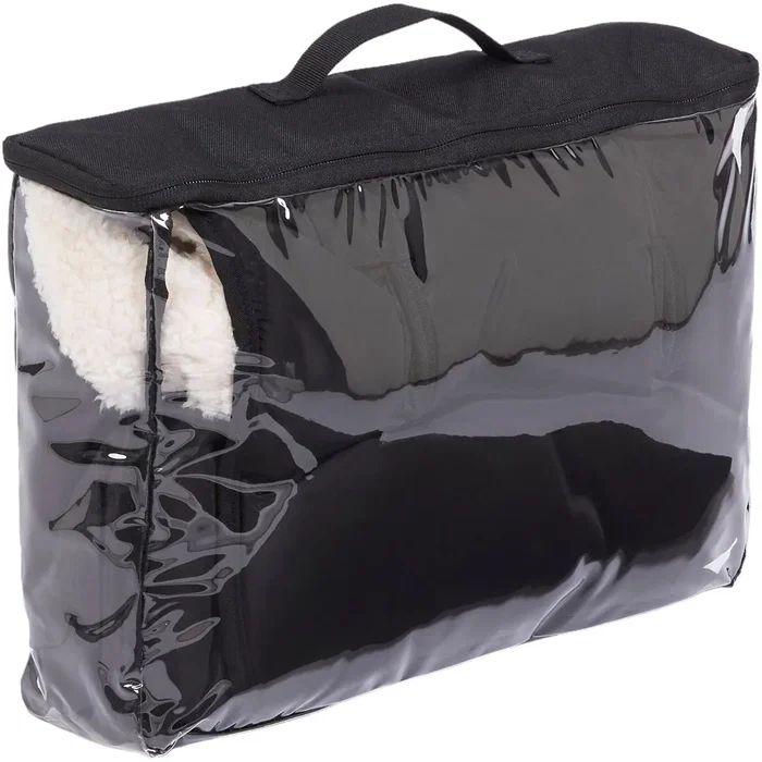 Tineo Chancelière Bébé Noire 6-18 Mois - Chaude Sherpa Déperlante, Fentes Harnais, Lavable