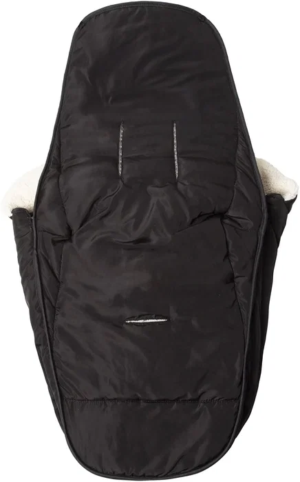 Tineo Chancelière Bébé Noire 6-18 Mois - Chaude Sherpa Déperlante, Fentes Harnais, Lavable