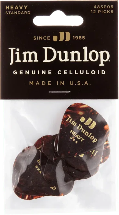 DUNLOP Pack de 12 médiators Genuine Celluloid - Heavy DUNLOP Pack de 12 médiators Genuine Celluloid - Heavy