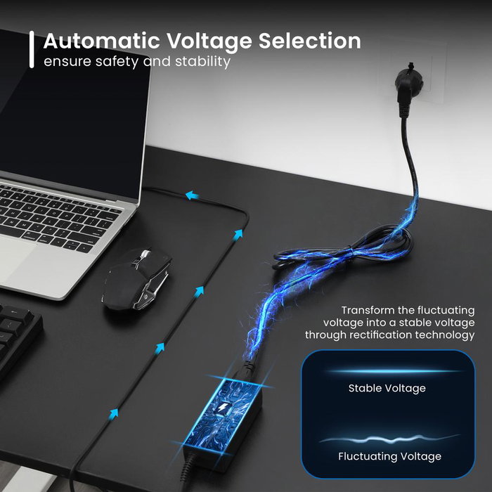 Ewent EW3968 Chargeur Universel Multifonction 65W pour ordinateur portable - 10 connecteurs