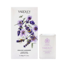 Yardley - Savon Pain Triple English Lavender pour le Visage et le Corps - Set de 3 Pièces - 100 g
