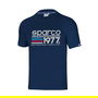 Sparco T-Shirt 1977 S01329BM2M Taille M Bleu Coton Élasthanne