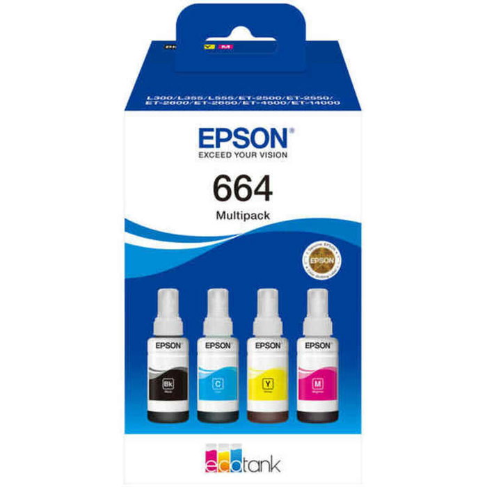 Epson Multipack Cartouches d'encre 664 EcoTank - Noir, Cyan, Magenta, Jaune Epson Multipack Cartouches d'encre 664 EcoTank - Noir, Cyan, Magenta, Jaune