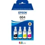 Epson C13T664640 Multipack 4 cartouches d'encre couleurs pour imprimante EcoTank 664 - Noir, Cyan, Magenta, Jaune