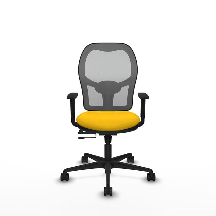 Chaise Jorquera Synchrone/Traslack tissu Jaune Maille Gris Base en nylon noir Accoudoir 1D Sans appui-tête Roulettes 65mm nylon Chaise Jorquera Synchrone/Traslack tissu Jaune Maille Gris Base en nylon noir Accoudoir 1D Sans appui-tête Roulettes 65mm nylon