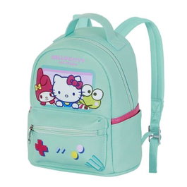 Hello Kitty Sac à dos urbain pour usage quotidien avec compartiments, turquoise, PVC, 25 x 22 x 15 cm