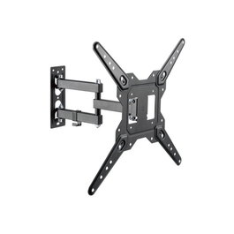 Equip 650413 Support Mural Orientable pour TV 23"-55" VESA 100x100 à 400x400 Double Bras Articulé Noir