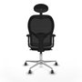 Piqueras y Crespo Chaise de Bureau avec Appui-tête Jorquera 2D086G1 Gris clair