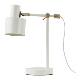 Fbright Lampe de table Serantes 1xE27 Blanc Cassé avec Détails Dorés Métal 300 x 140 x 351 mm