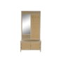 Porte-manteau avec miroir Home ESPRIT Naturel Rotin Bois de paulownia Miroir 92 x 40 x 181 cm