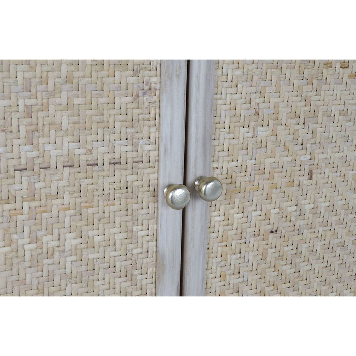 Porte-manteau avec miroir Home ESPRIT Naturel Rotin Bois de paulownia Miroir 92 x 40 x 181 cm