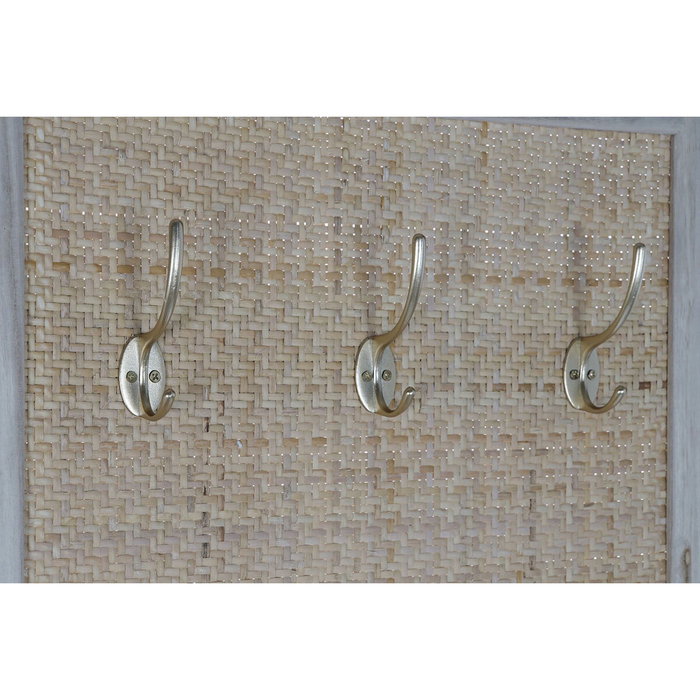 Porte-manteau avec miroir Home ESPRIT Naturel Rotin Bois de paulownia Miroir 92 x 40 x 181 cm