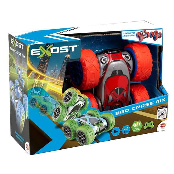 Bizak Exost 360 Cross MX - Voiture télécommandée radiocommande 2.4 GHz, modèle assorti aléatoire, avec lumières, pour enfant dès 5 ans