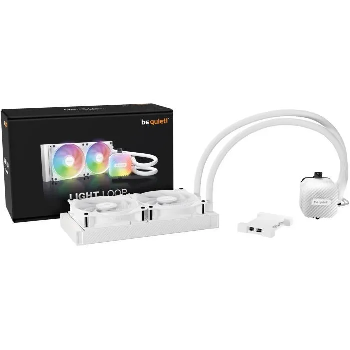 Be Quiet! Light Loop 240 mm White - Kit de refroidissement liquide tout-en-un avec ventilateurs ARGB et pompe haute performance - Compatible processeurs - Ref BW021