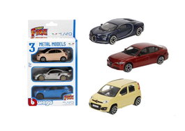 Burago Pack de 3 voitures miniatures Street Fire échelle 1:43 - Modèles assortis