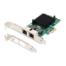 DIGITUS Carte réseau PCIe avec double socle RJ45 1Gbps