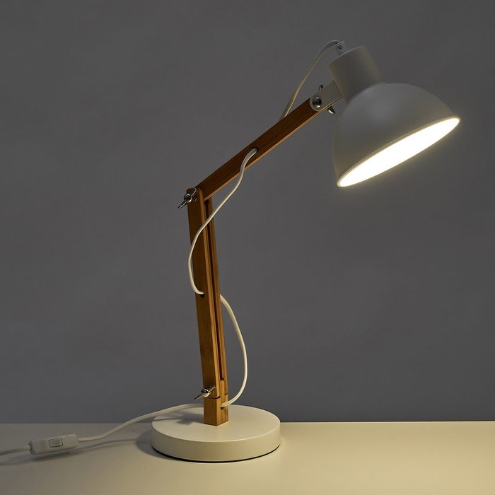 BigBuy Home Lampe de bureau Blanc Naturel