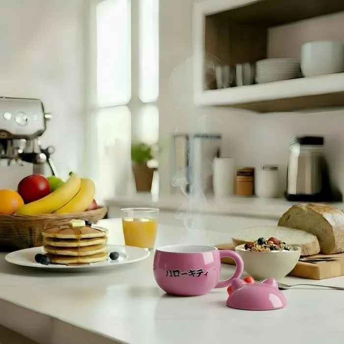 Konix Mug 3D Hello Kitty Daruma Rose Céramique 320 ml Officiel Sanrio