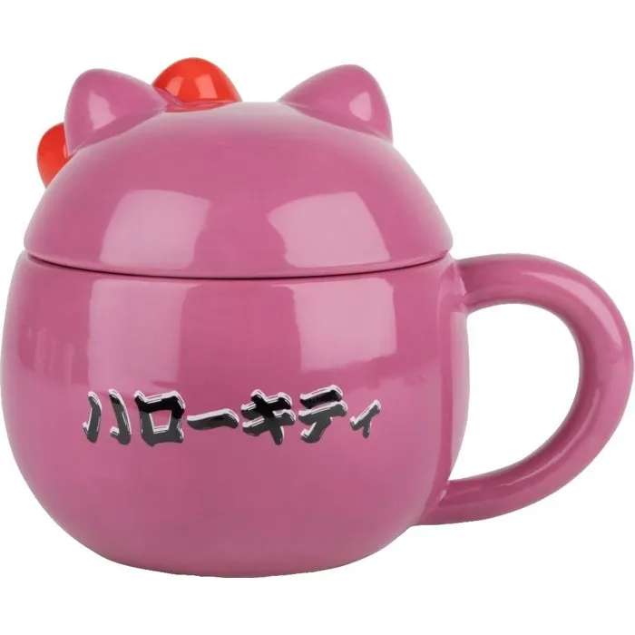 Konix Mug 3D Hello Kitty Daruma Rose Céramique 320 ml Officiel Sanrio