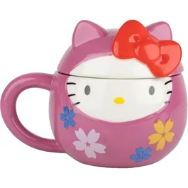 Konix Mug 3D Hello Kitty Daruma Rose Céramique 320 ml Officiel Sanrio