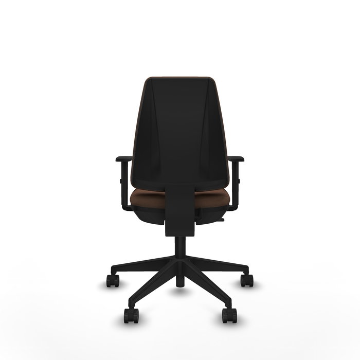 Chaise Elche Contact permament de base Tissu Marron foncé Base pyramidale noire Accoudoir 1D Sans appui-tête Roulettes 65mm nylon Chaise Elche Contact permament de base Tissu Marron foncé Base pyramidale noire Accoudoir 1D Sans appui-tête Roulettes 65mm nylon