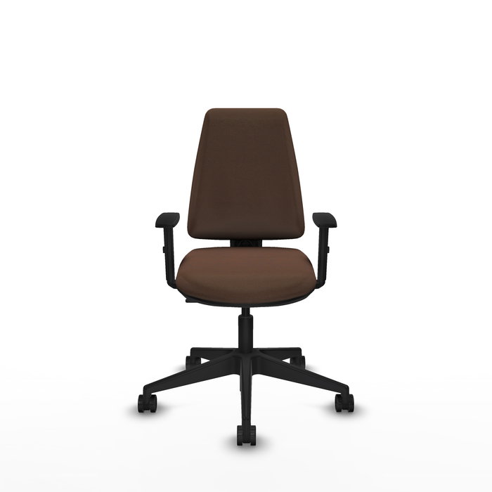 Chaise Elche Contact permament de base Tissu Marron foncé Base pyramidale noire Accoudoir 1D Sans appui-tête Roulettes 65mm nylon Chaise Elche Contact permament de base Tissu Marron foncé Base pyramidale noire Accoudoir 1D Sans appui-tête Roulettes 65mm nylon
