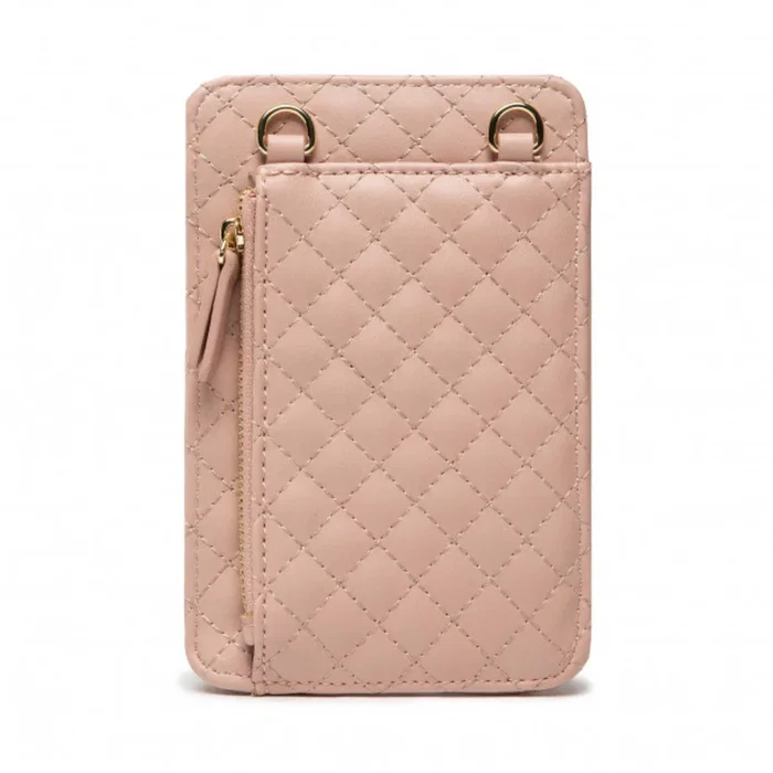 Guess Pochette téléphone en cuir synthétique et textile Rose Guess Pochette téléphone en cuir synthétique et textile Rose