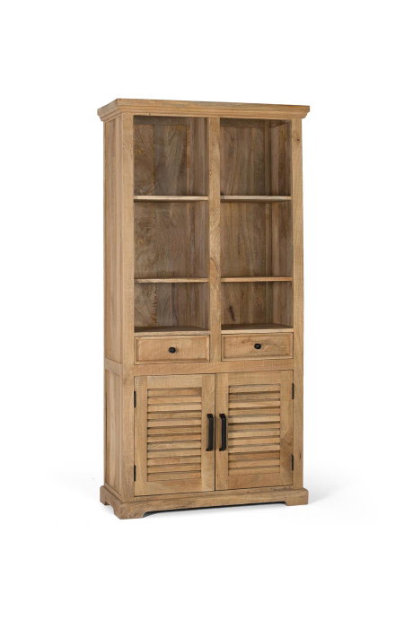GINER Y COLOMER Bibliothèque en bois de manguier naturel sculptée à la main