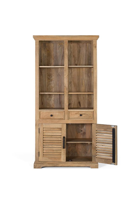 GINER Y COLOMER Bibliothèque en bois de manguier naturel sculptée à la main