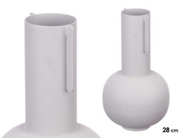 GIFTDECOR Jarrón Acero Forma Gris Pastel