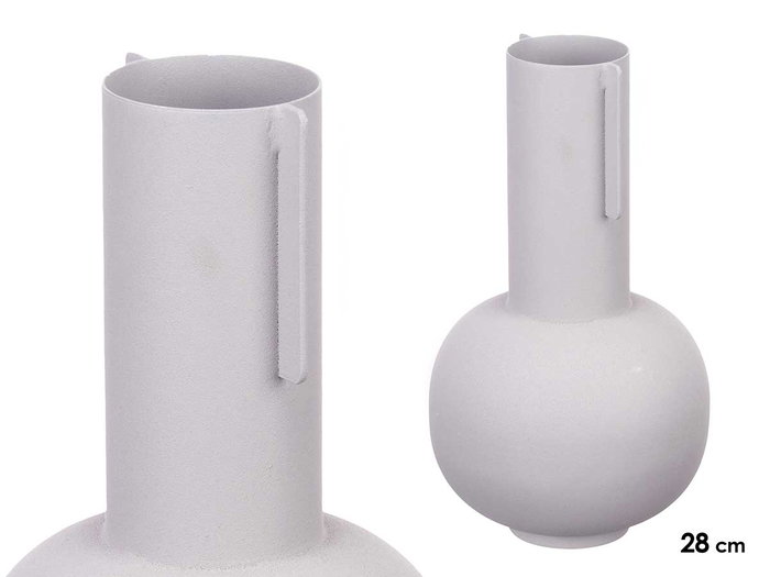 GIFTDECOR Jarrón Acero Forma Gris Pastel GIFTDECOR Jarrón Acero Forma Gris Pastel
