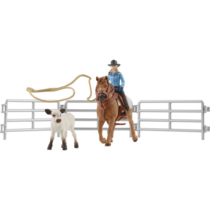 Schleich Coffret Cowgirl Team Roping Fun Farm World