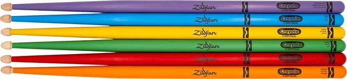 Zildjian Zildjian Zkids Crayola Pack de 6 Baguettes pour Enfants Couleurs Assorties Zildjian Zildjian Zkids Crayola Pack de 6 Baguettes pour Enfants Couleurs Assorties