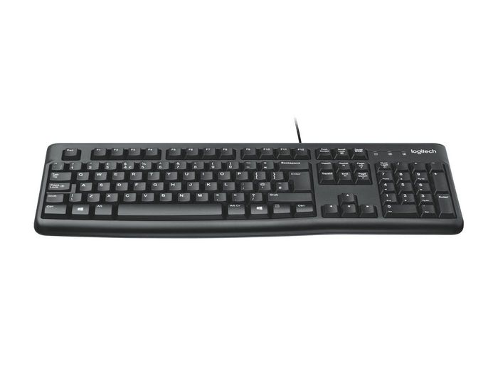 Logitech K120 - Clavier USB pour PC, résistant aux éclaboussures, robuste et silencieux, layout US (QWERTY) Logitech K120 - Clavier USB pour PC, résistant aux éclaboussures, robuste et silencieux, layout US (QWERTY)