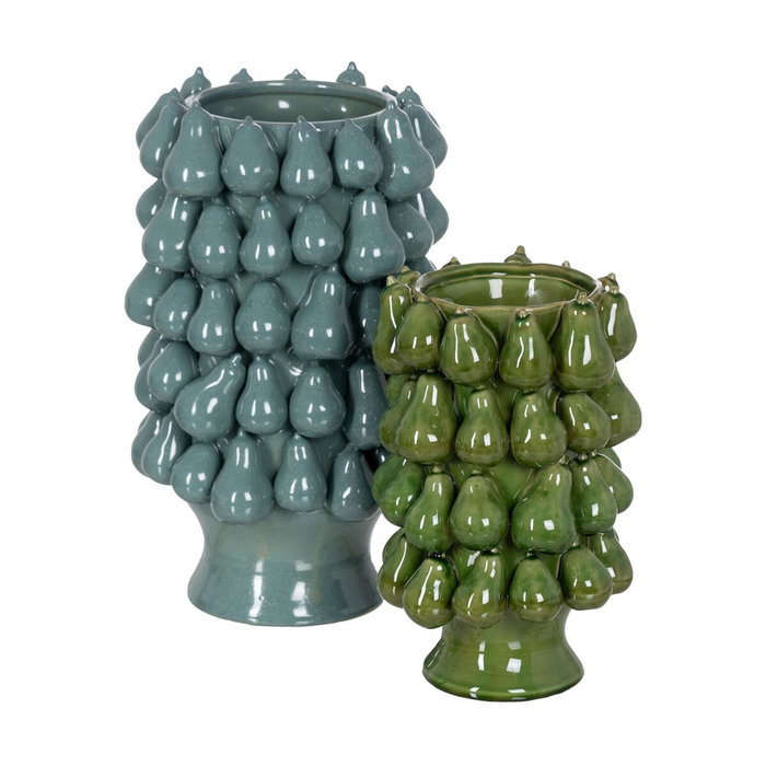 Vase Bleu Céramique 26,7 x 26,7 x 40 cm