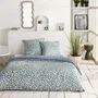 Today Parure de lit Sunshine - Housse de couette 220x240 cm et taies 63x63 cm - Coton imprimé floral bleu - Pour lit 2 personnes