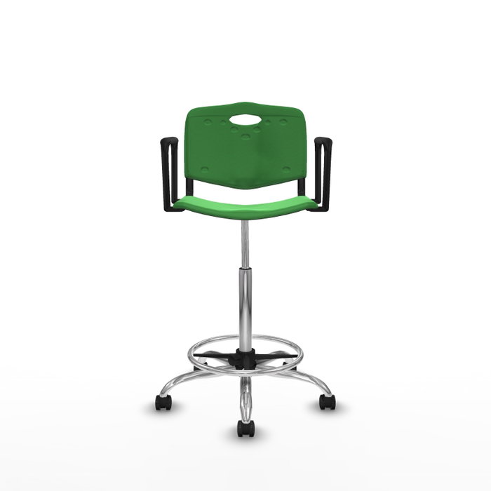 PIQUERAS Y CRESPO Tabouret Robledo Pivotant Vert Structure chromée