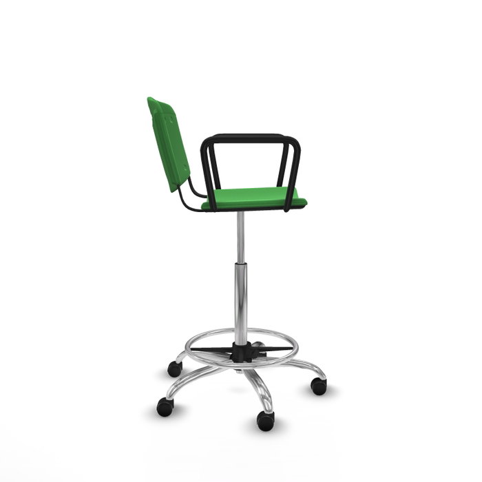 PIQUERAS Y CRESPO Tabouret Robledo Pivotant Vert Structure chromée