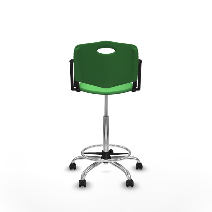 PIQUERAS Y CRESPO Tabouret Robledo Pivotant Vert Structure chromée