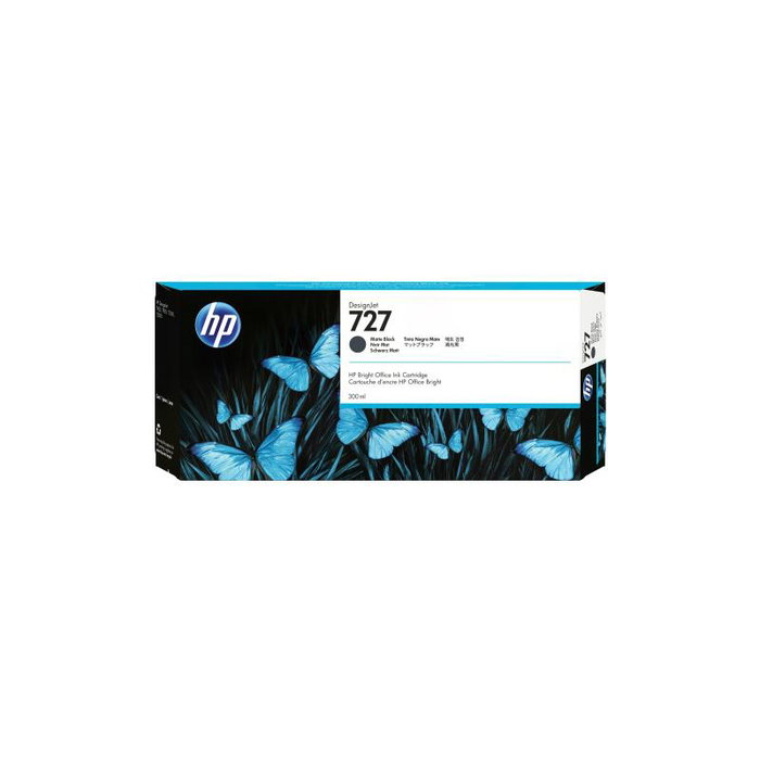 HP Cartouche d'encre 727 Noir mat 300 mL (C1Q12A)