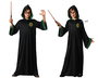 Déguisement tunique avec capuche écolier de magie noir et vert pour enfant garçon 10-12 ans - Costume apprenti sorcier